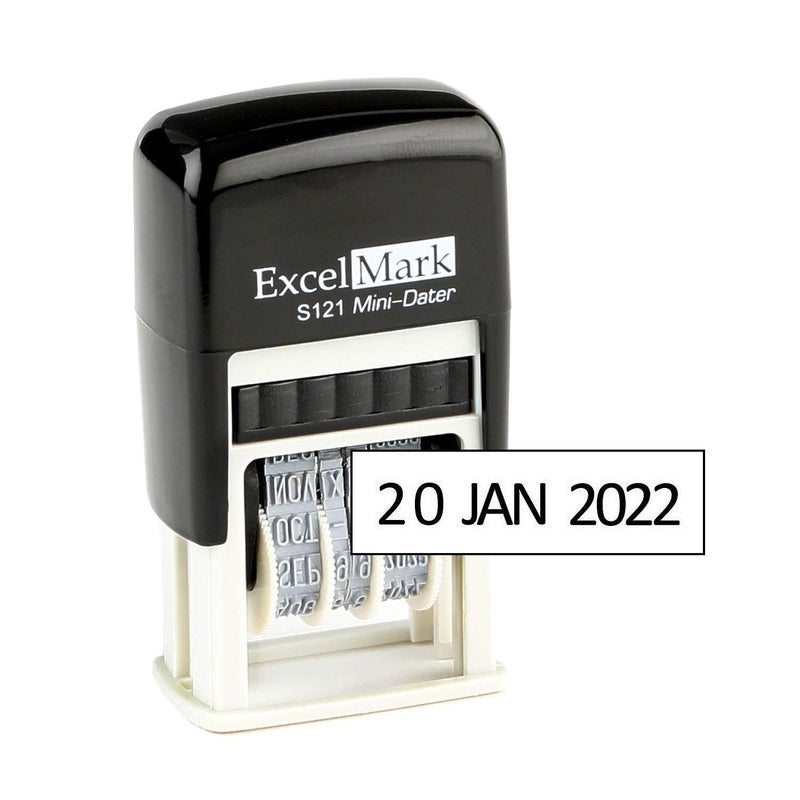 ExcelMark Self-Inking Date Stamp - Military Style/Euro Style - S121 (Black Ink) - Image 2